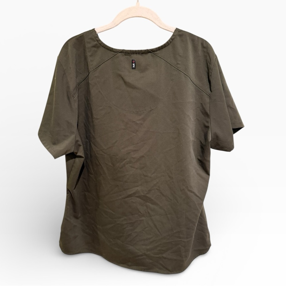 BUNDLE: Grey's Anatomy Women’s Scrub Tops in Olive, Charcoal and Burgundy - XL - Picture 3 of 10